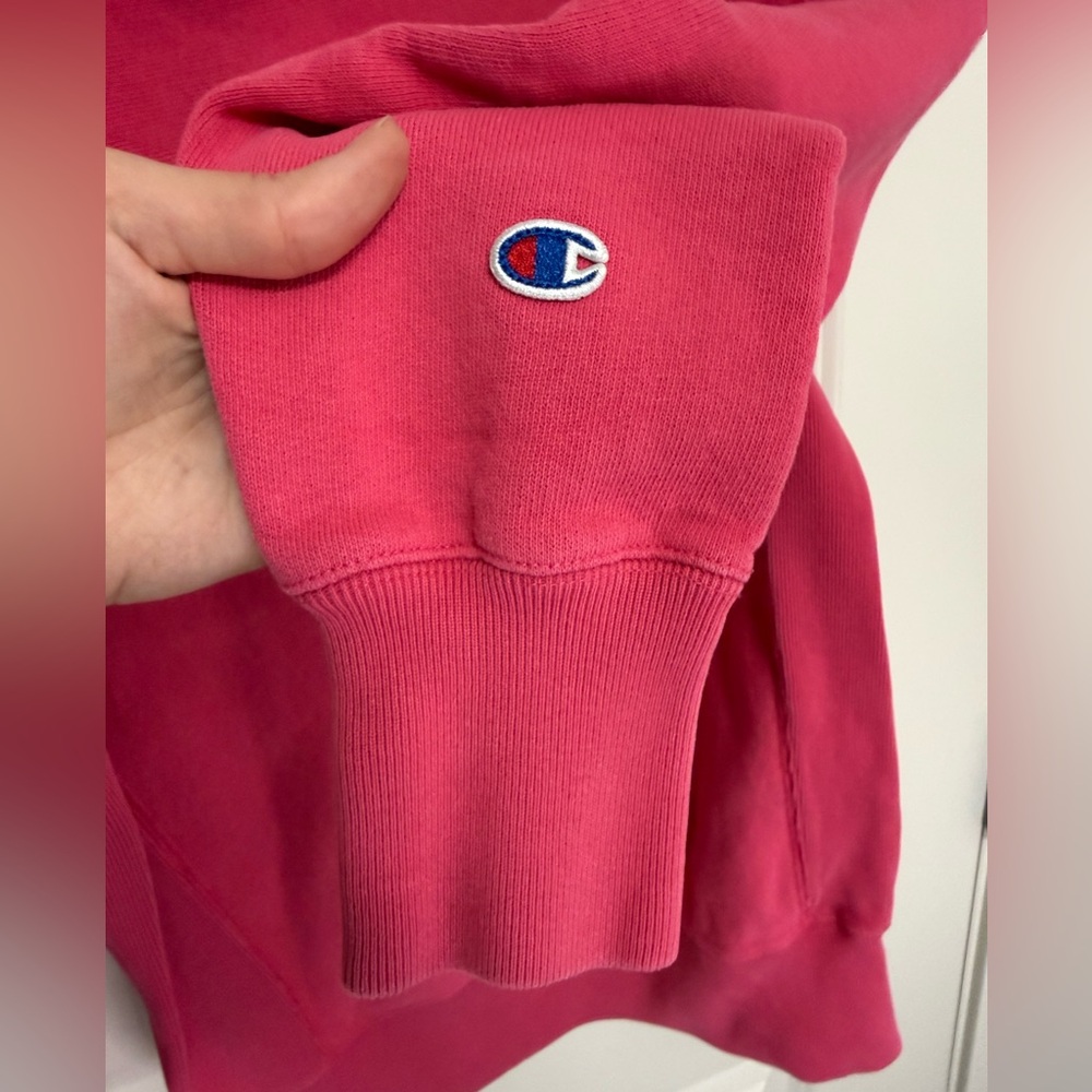 Champion Women's Pink Sweatshirt with Blue Logo in size S - Picture 5 of 9